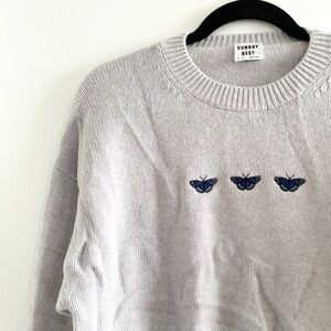 Sunday Best Embroidered Butterfly Sweater